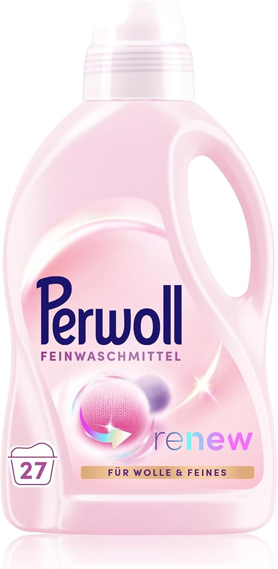 Load image into Gallery viewer, Perwoll Wool & Delicates Detergent (1 x 27 Wash Loads) | Detergent for Fine Fabrics | Gently Cleans, Smoothes and Renews Fibers & Prevents Pilling, with Triple-Renew Technology