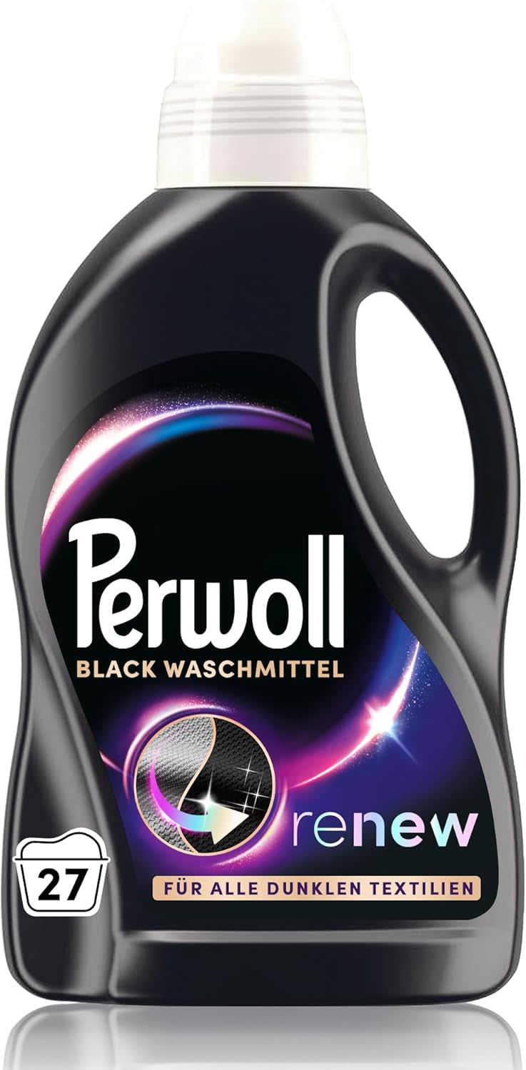 Load image into Gallery viewer, Perwoll Black Detergent (1 x 27 Wash Loads) Mild Detergent | Gently Cleans and Renews Dark Colors and Fibers | For All Dark Textiles | With Triple-Renew Technology