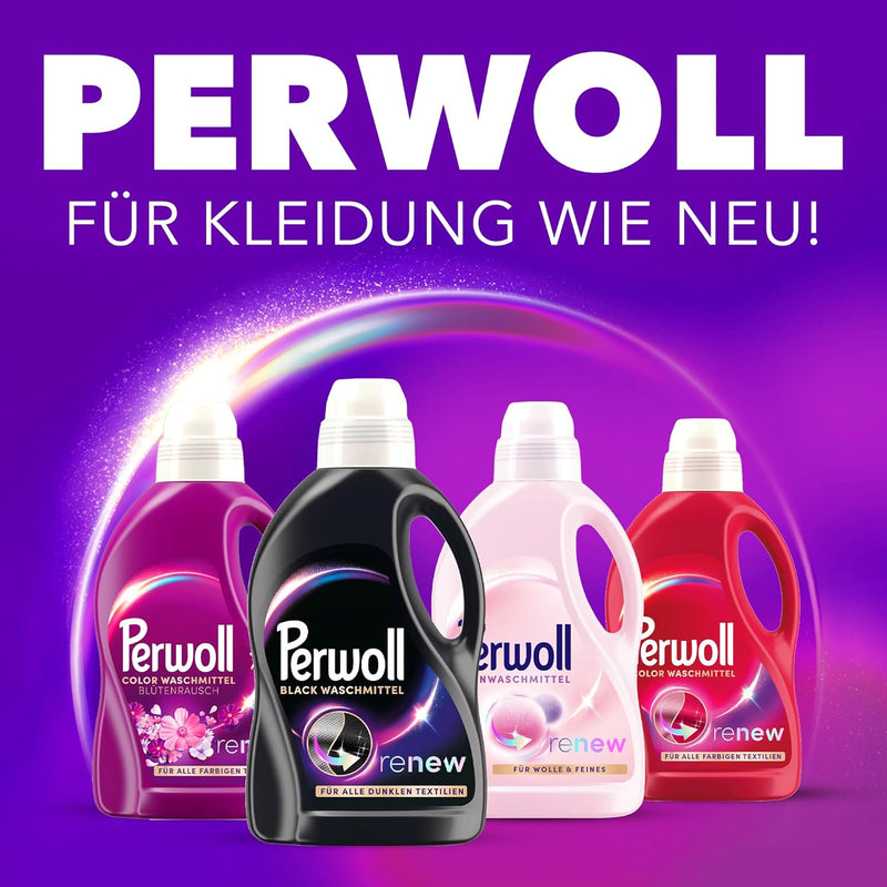 Load image into Gallery viewer, Perwoll Black Detergent (1 x 27 Wash Loads) Mild Detergent | Gently Cleans and Renews Dark Colors and Fibers | For All Dark Textiles | With Triple-Renew Technology