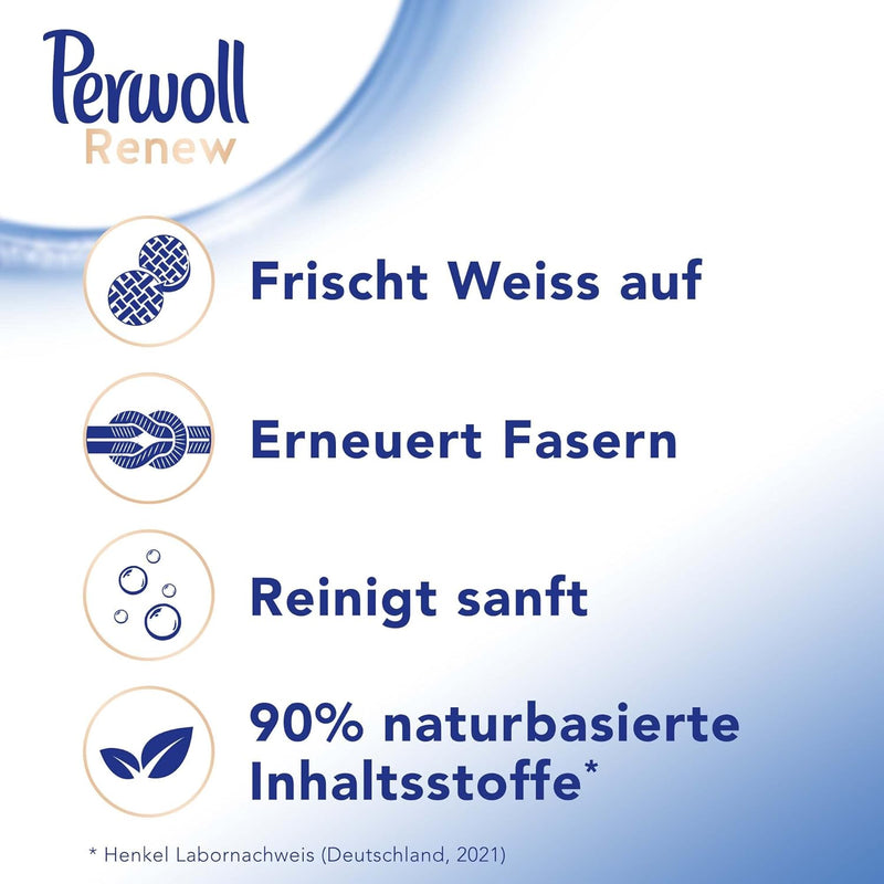 Load image into Gallery viewer, Perwoll Renew White - Liquid Detergent For White Laundry, Fine Detergent Strengthens Fibers And Improves Color Intensity (1 x 25 washes)
