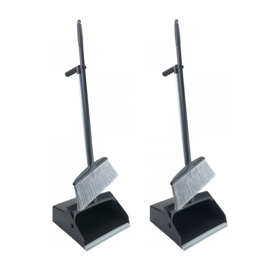 VPC JS2051X2 Standing Dustpan with Clip-On Broom (2-Pack)