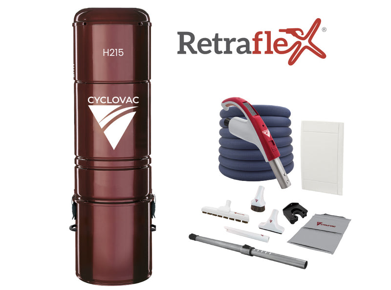 Load image into Gallery viewer, Cyclovac H215 Central Vacuum Cleaner with Retraflex Retractable Hose Accessory Package