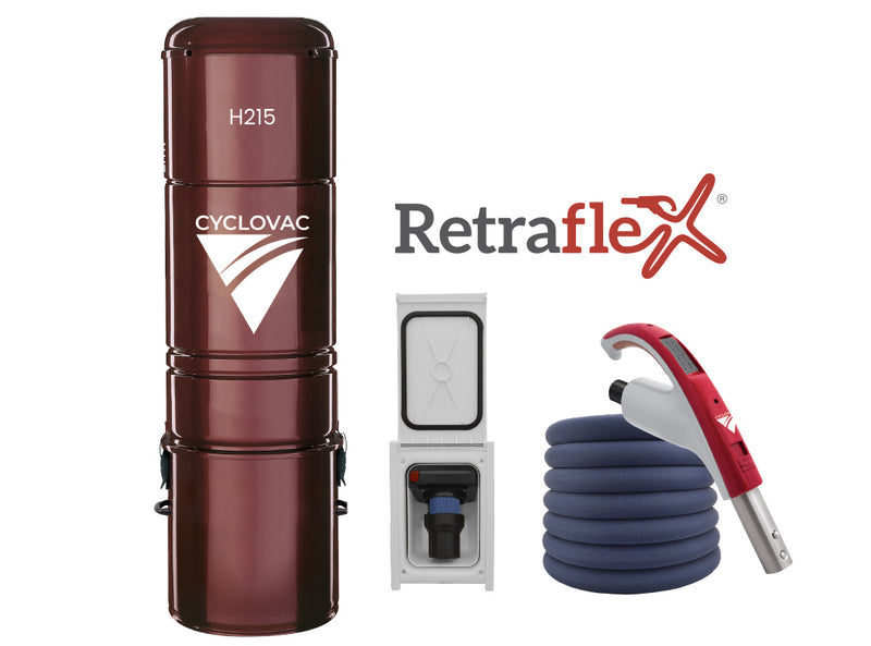 Load image into Gallery viewer, Cyclovac H215 Central Vacuum Cleaner with Retraflex Retractable Hose Accessory Package