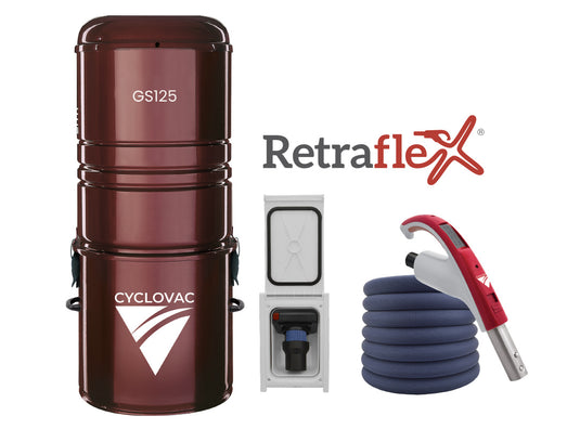 Cyclovac GS125 Central Vacuum Cleaner with Retraflex Retractable Hose Accessory Package
