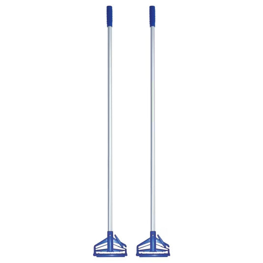 VPC Commercial Aluminum Mop Handle with Quick Click Frame | 5' (1,5 m) - Blue (Pack of 2)