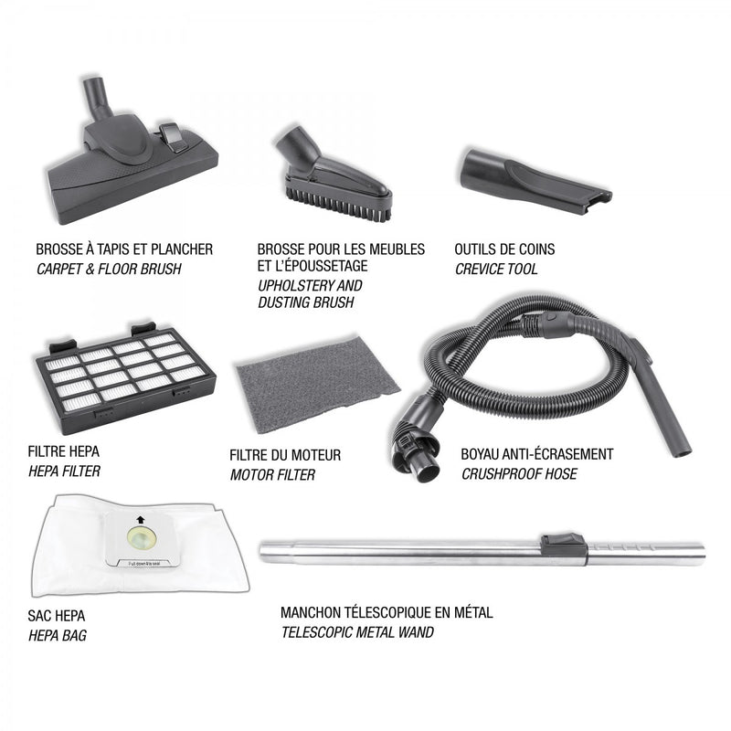 Load image into Gallery viewer, Johnny Vac XV10W Canister Vacuumm - With Brush for Carpets and Floors