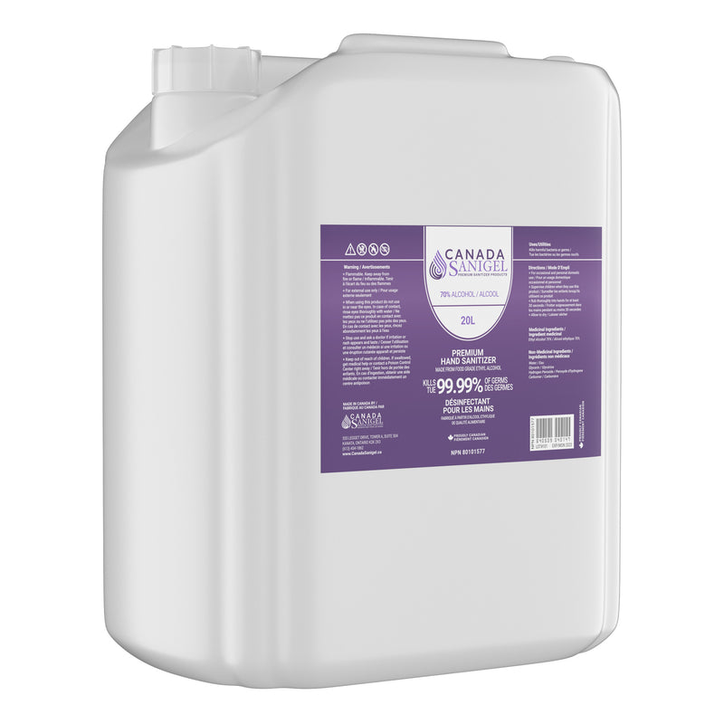 Load image into Gallery viewer, Canada Sanigel Premium Hand Sanitizer Gel | 20 Litre Bottle, 70% Alcohol | From Food Grade Ethyl Alcohol