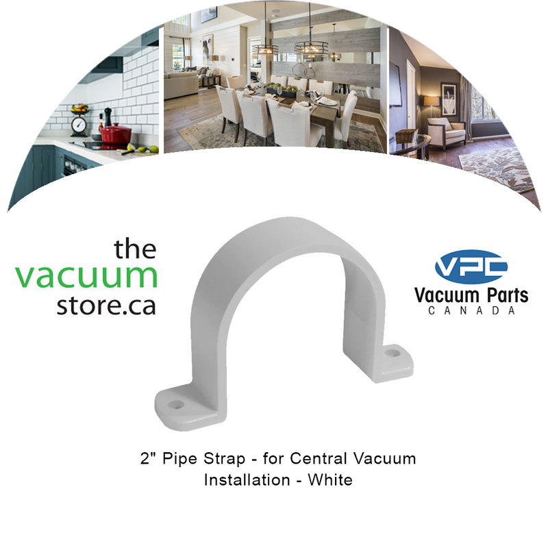 Load image into Gallery viewer, 2 inches   Pipe Strap - for Central Vacuum Installation - White