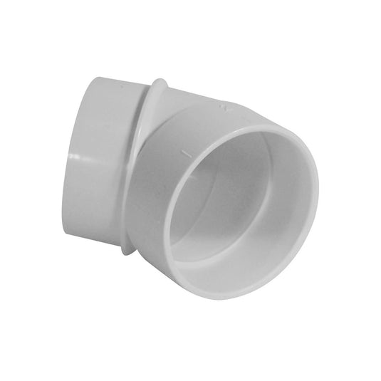 45° Elbow M/F - Fitting for Central Vac Installation - White