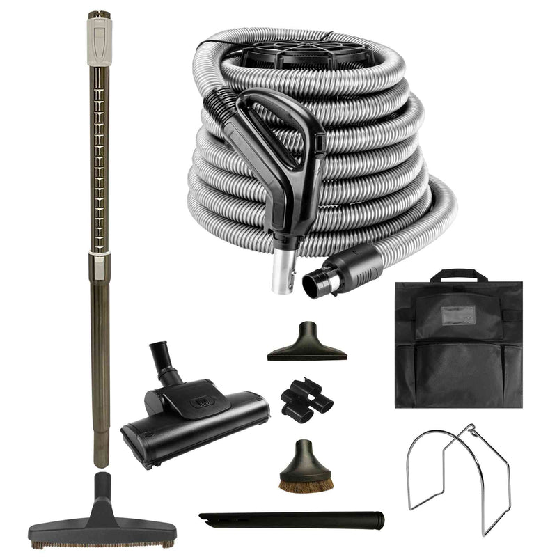 Load image into Gallery viewer, Central Vacuum Accessory Kit - Air Driven - Telescopic Wand with Air Turbine and Deluxe Tools - Black