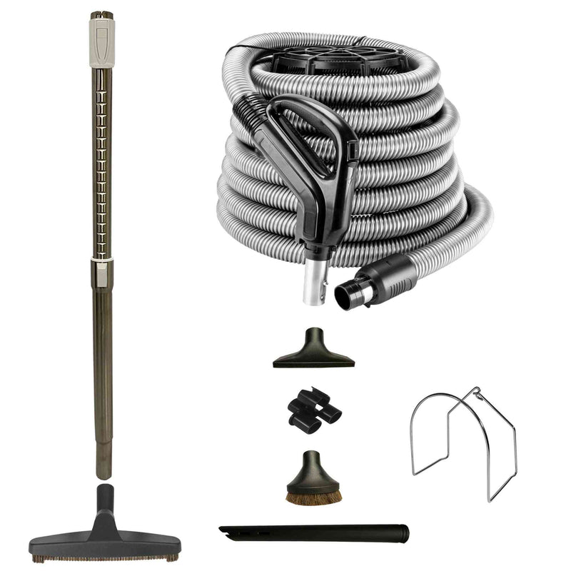 Load image into Gallery viewer, Central Vacuum Accessory Kit - Air Driven - Telescopic Wand with Deluxe Tool Set - Black