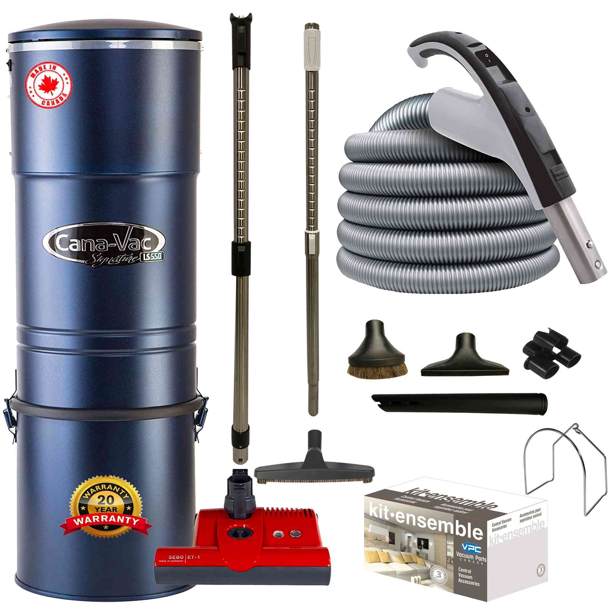 CanaVac LS590 Central Vacuum with Premium Electric Package The
