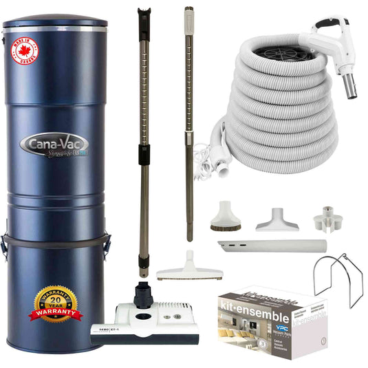 Cana-Vac LS790 Central Vacuum with SEBO (White) Powerhead and Premium Electric Package (White)