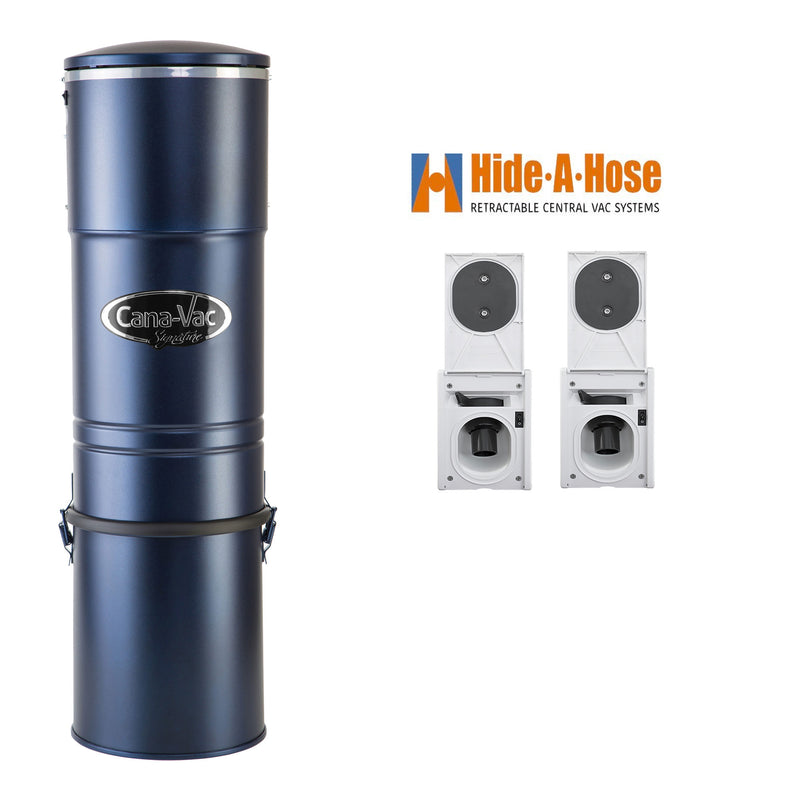 Load image into Gallery viewer, CanaVac LS790 Central Vacuum with Hide-A-Hose Complete Installation Package (2 Valves)