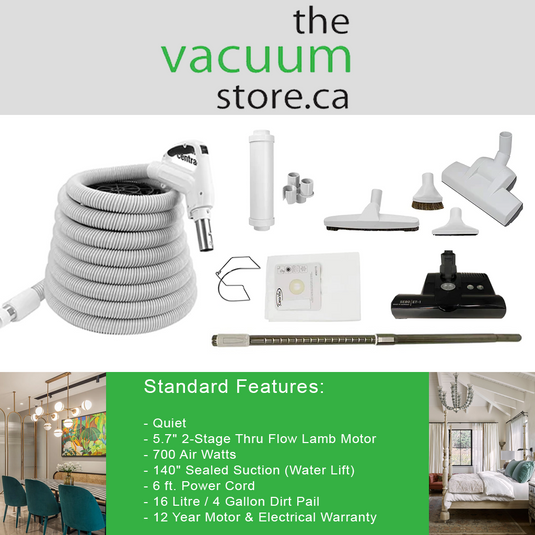 Aspirateur central CanaVac CV787 avec tête motrice SEBO et ensemble électrique haut de gamme