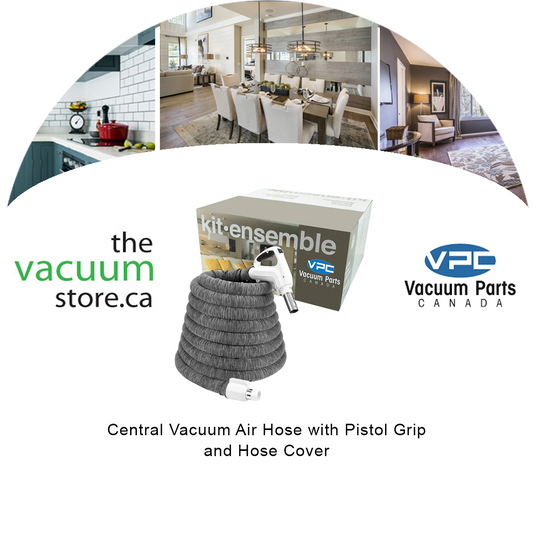 Central Vacuum Air Hose with Pistol Grip and Hose Cover