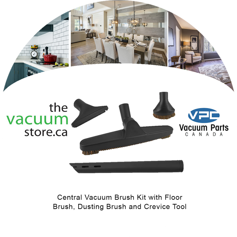 Load image into Gallery viewer, Central Vacuum Brush Kit with Floor Brush, Dusting Brush and Crevice Tool