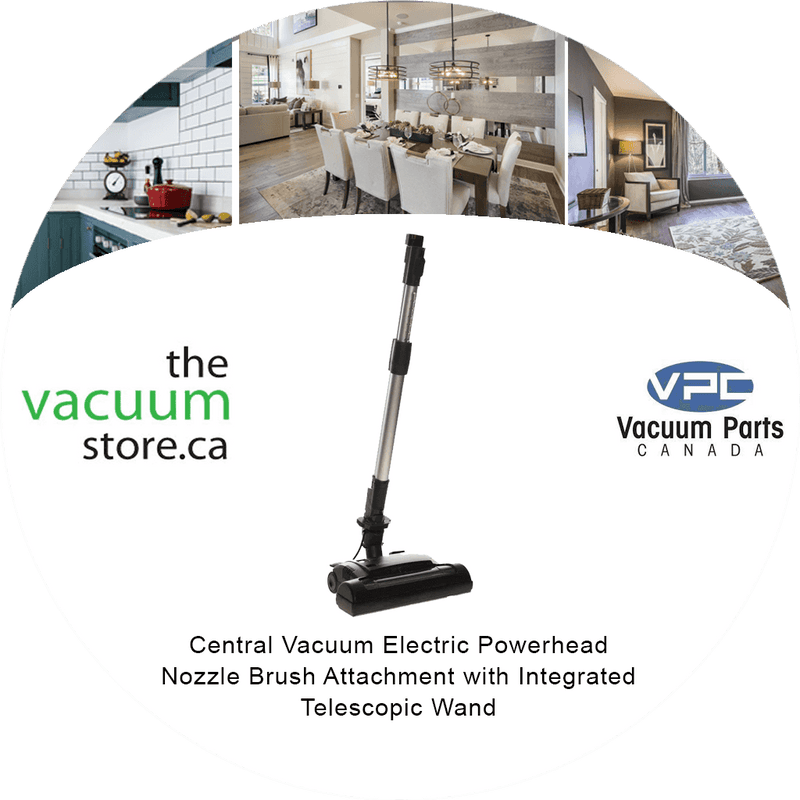 Load image into Gallery viewer, Central Vacuum Electric Powerhead Nozzle Brush Attachment with Integrated Telescopic Wand