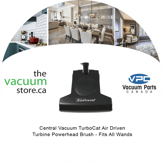 Central Vacuum TurboCat Air Driven Turbine Powerhead Brush - Fits All Wands