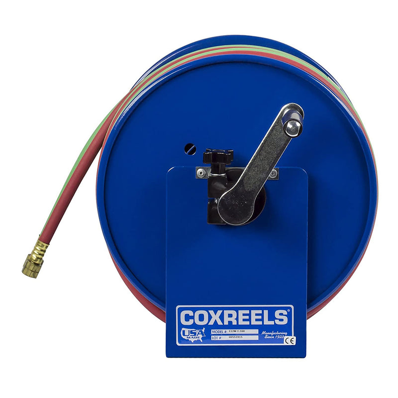 Load image into Gallery viewer, Coxreels 112W-1-100 Hand Crank Steel Welding Hose Reel | 1/4 inches   x 100 inches   | 200 PSI
