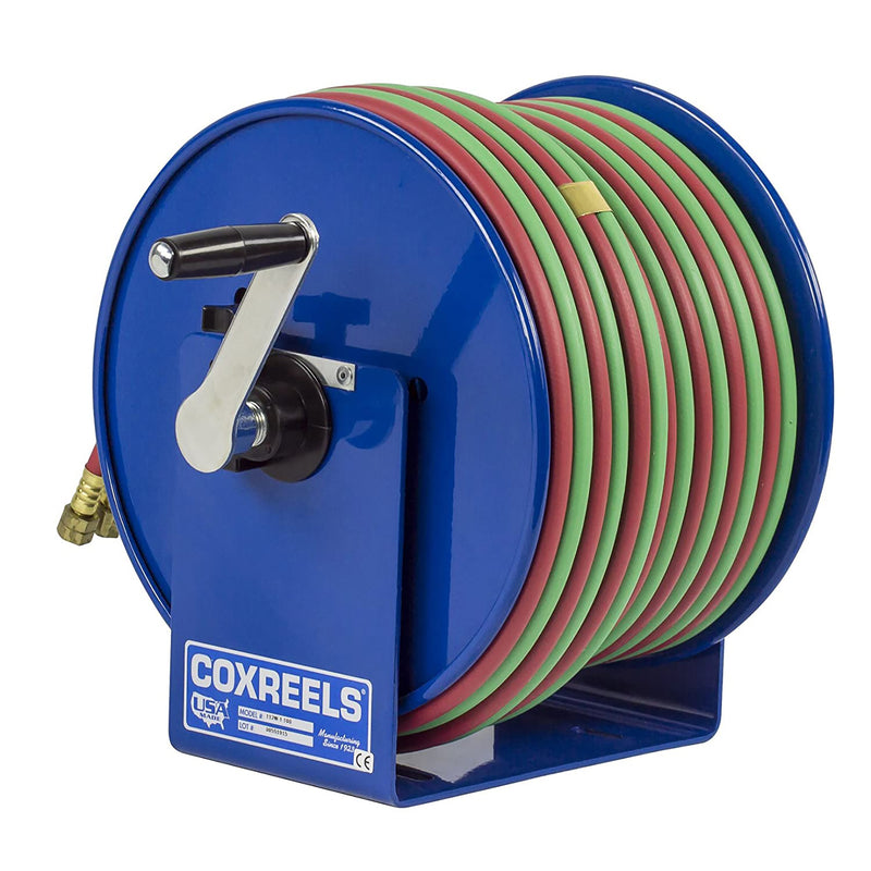 Load image into Gallery viewer, Coxreels 112W-1-100 Hand Crank Steel Welding Hose Reel | 1/4 inches   x 100 inches   | 200 PSI
