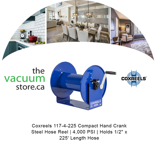 Coxreels 117-4-225 Compact Hand Crank Steel Hose Reel | 4,000 PSI | Holds 1/2 inches   x 225  Length Hose