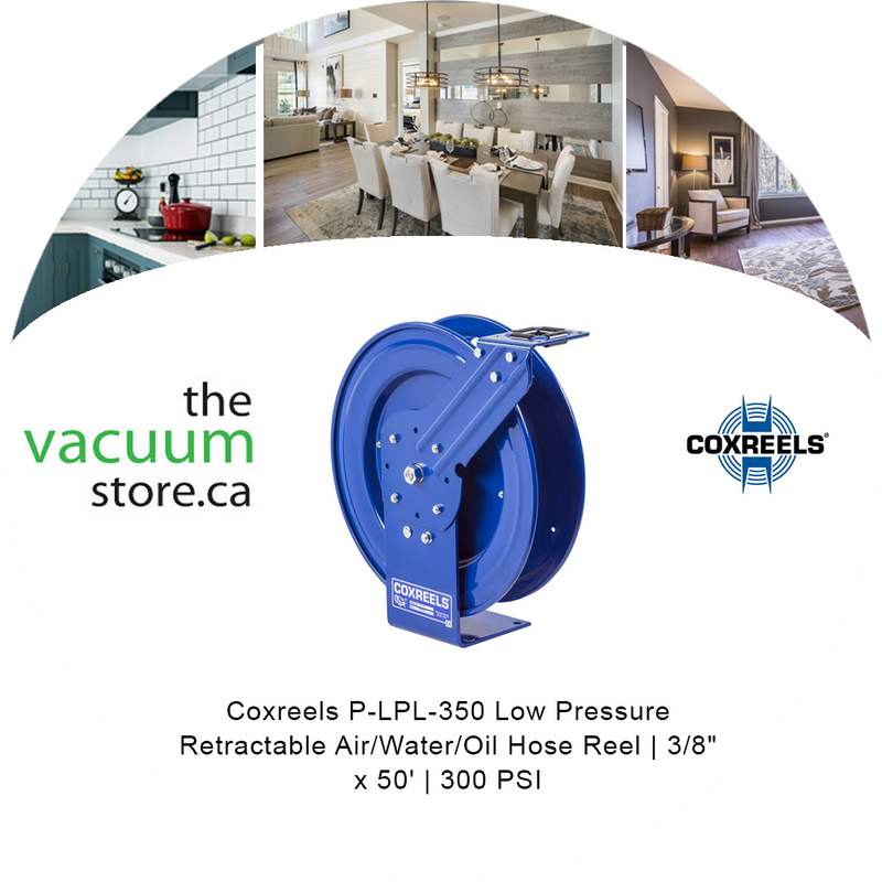 Load image into Gallery viewer, Coxreels P-LPL-350 Low Pressure Retractable Air/Water/Oil Hose Reel | 3/8 inches   x 50 inches   | 300 PSI
