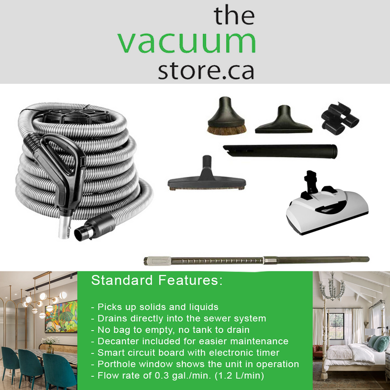 Load image into Gallery viewer, DrainVac DV2A310-CB Automatik Central Vacuum | Dual Motor 710 Air Watts with Decanter and Wessel Werk EBK360 Electric Package