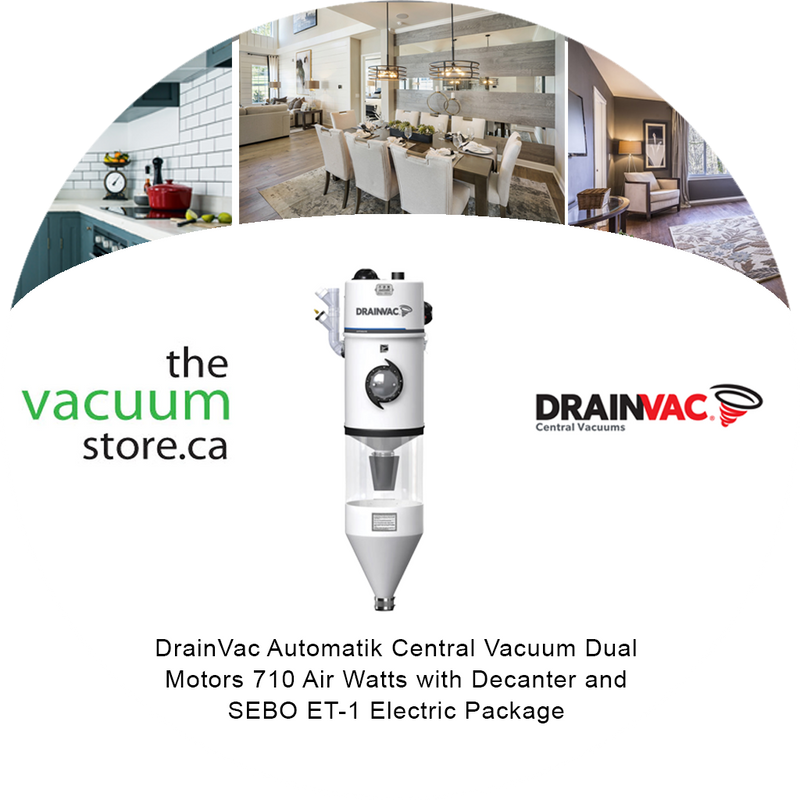 Load image into Gallery viewer, DrainVac DV2A310-CB Automatik Central Vacuum | Dual Motors 710 Air Watts with Decanter and SEBO ET-1 Electric Package