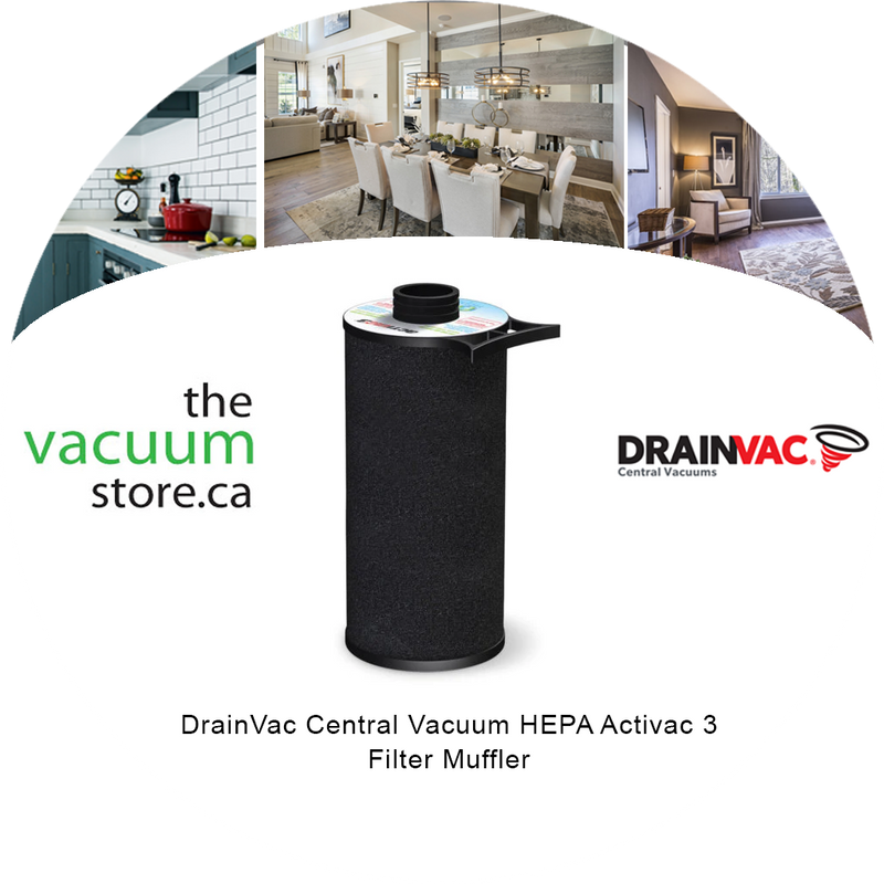 Load image into Gallery viewer, DrainVac Central Vacuum HEPA Activac 3 Filter Muffler