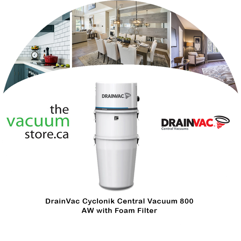 Load image into Gallery viewer, DrainVac DV1R800 Cyclonik Central Vacuum - 800 AW with Foam Filter
