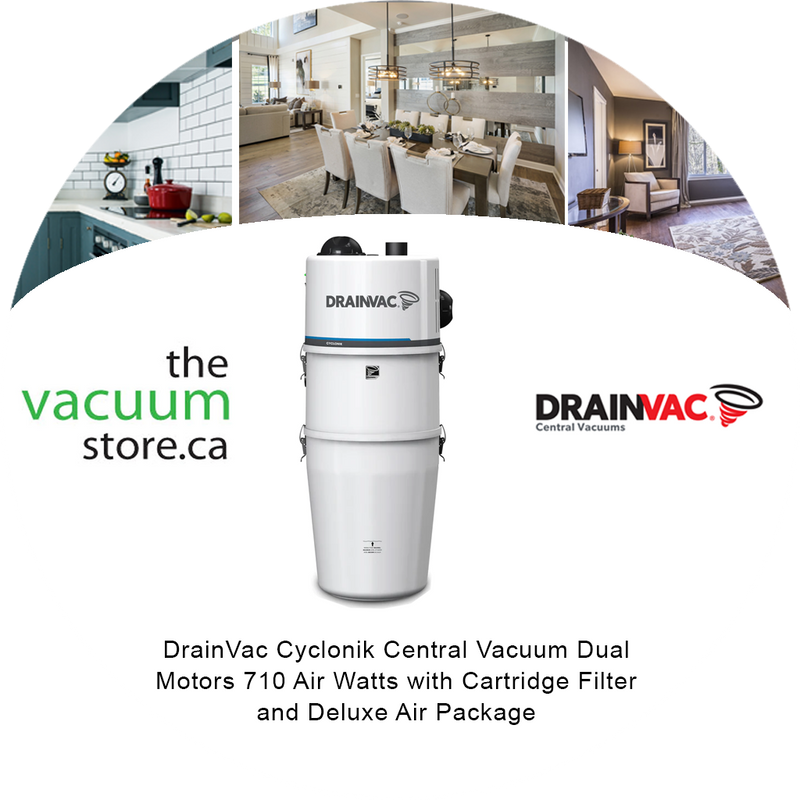 Load image into Gallery viewer, DrainVac Cyclonik DV1R15-CT Central Vacuum | Dual Motors 710 Air Watts with Cartridge Filter and Deluxe Air Package