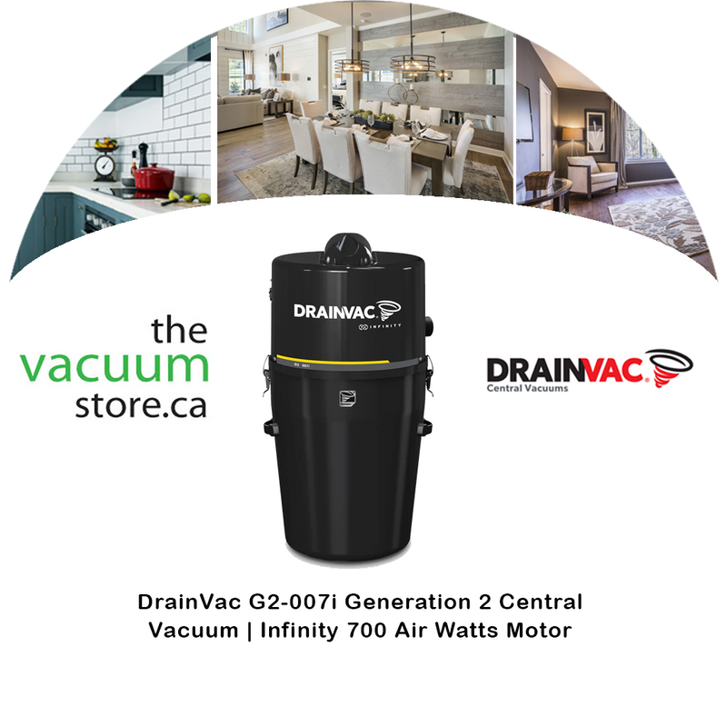 Load image into Gallery viewer, DrainVac G2-007i Generation 2 Central Vacuum | Infinity 700 Air Watts Motor