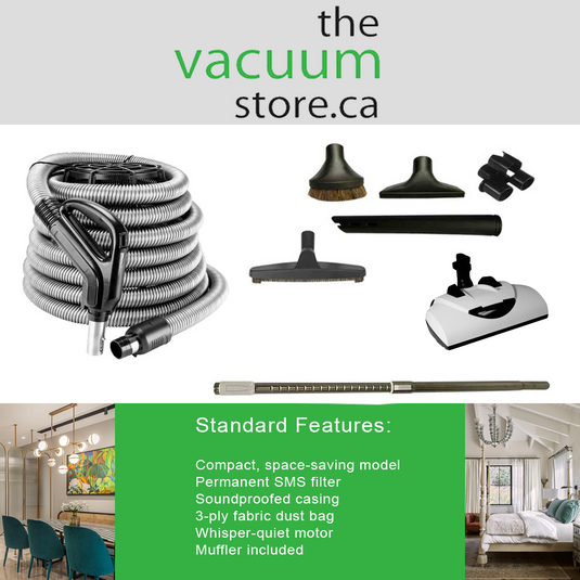 DrainVac G2-008 Central Vacuum Cleaner | 800 Air Watts Motor | Deluxe Electric Package