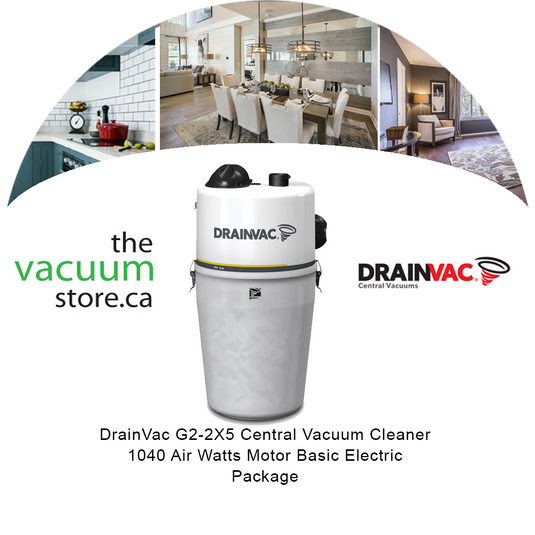 DrainVac G2-2X5 Central Vacuum Cleaner | 1040 Air Watts Motor | Basic Electric Package