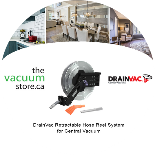 DrainVac Retractable Hose Reel System for Central Vacuum (50 Feet)
