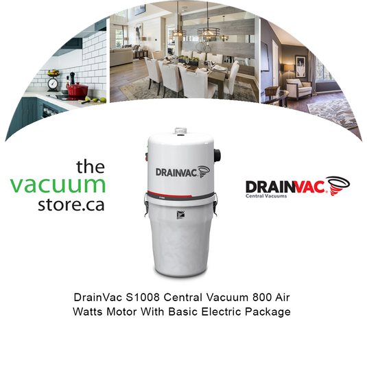 DrainVac S1008 Central Vacuum | 800 Air Watts Motor | With Basic Electric Package