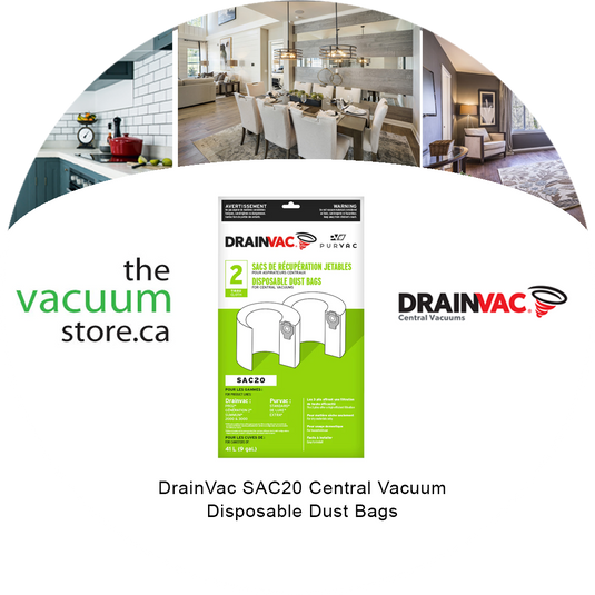 DrainVac SAC20 Central Vacuum Disposable Dust Bags