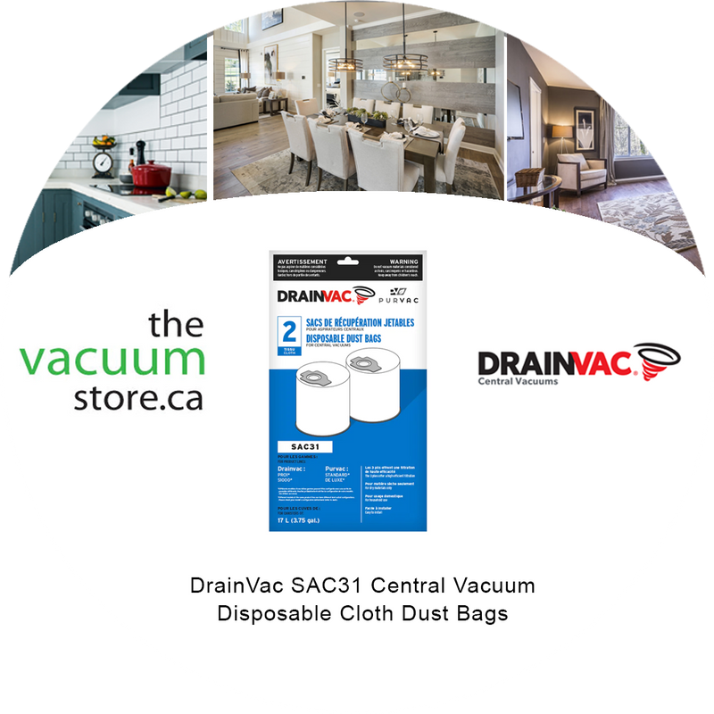 Load image into Gallery viewer, DrainVac SAC31 Central Vacuum Disposable Cloth Dust Bags