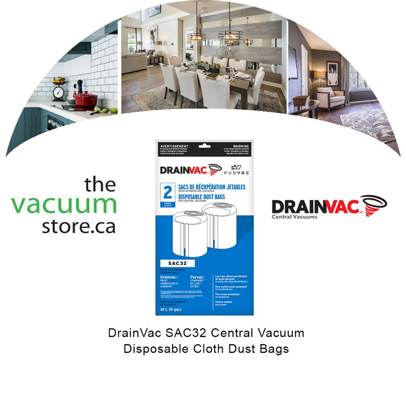 Load image into Gallery viewer, DrainVac SAC32 Central Vacuum Disposable Cloth Dust Bags