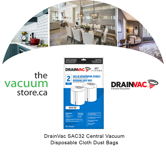 DrainVac SAC32 Central Vacuum Disposable Cloth Dust Bags