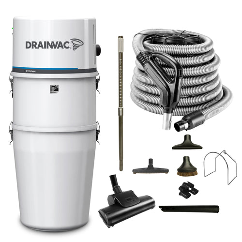 DrainVac Cyclonik Residential Central Vacuum with Deluxe Air Package