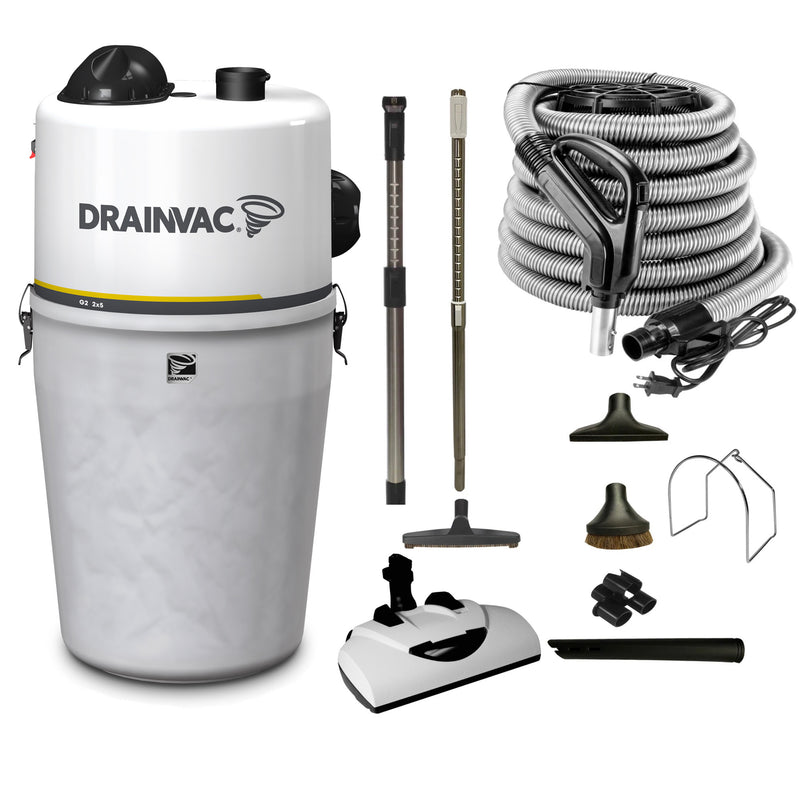 Load image into Gallery viewer, Are you looking for a powerful central vacuum system that can clean a large home? Then there is no better choice than a two-motor central vacuum! This unit generates tremendous suction power with two 520 AW motors, making it suitable for cleaning surfaces up to 8,500 square feet.