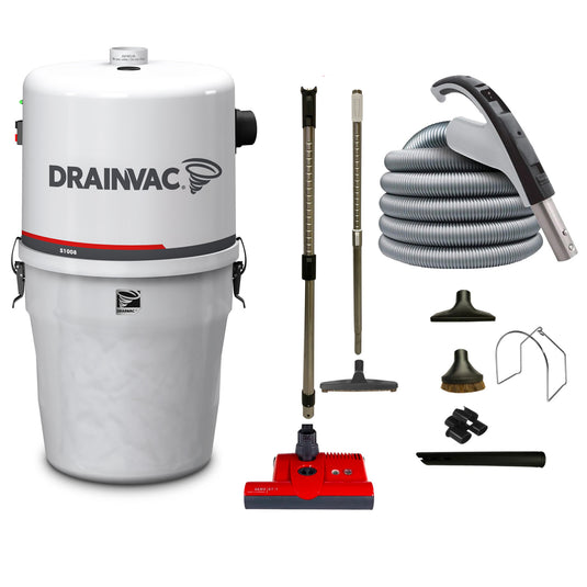Drainvac S1008 Central Vacuum with Premium Electric Package