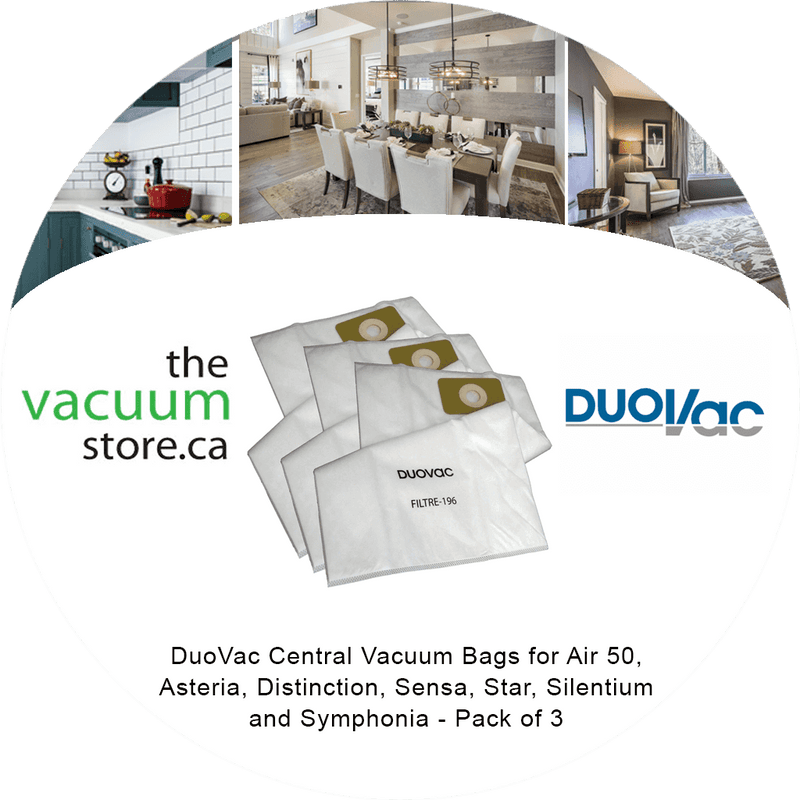 Load image into Gallery viewer, DuoVac Central Vacuum Bags for Air 50, Asteria, Distinction, Sensa, Star, Silentium and Symphonia - Pack of 3