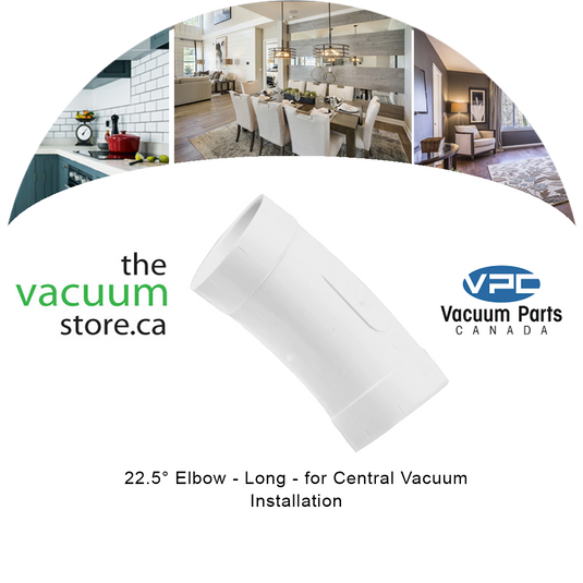 22.5° Elbow - Long - for Central Vacuum Installation