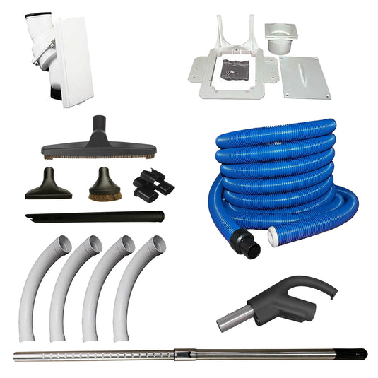 DrainVac S1008 Central Vacuum with Complete Hide-A-Hose Installation Package