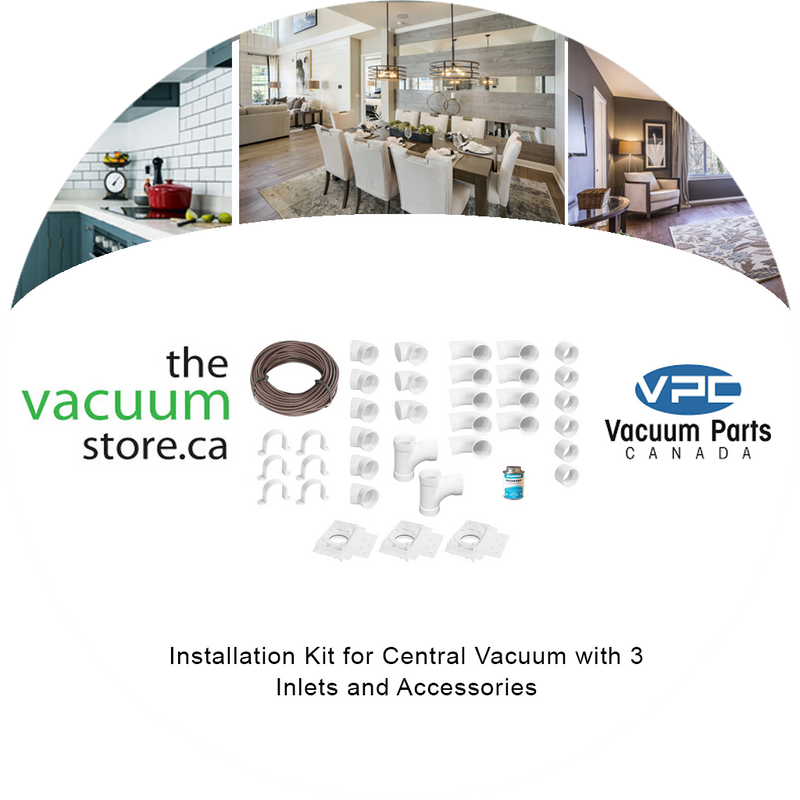 Load image into Gallery viewer, Installation Kit for Central Vacuum with 3 Inlets and Accessories