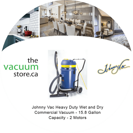 Johnny Vac Heavy Duty Wet and Dry Commercial Vacuum - 15.8 Gallon Capacity - 2 Motors