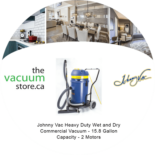 Johnny Vac Heavy Duty Wet and Dry Commercial Vacuum - 15.8 Gallon Capacity - 2 Motors